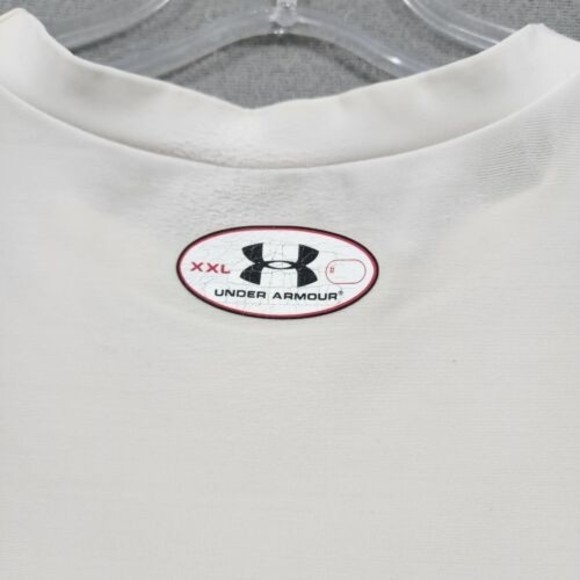 Under Armour Polo Shirt Mens 2XL White TShirt HeatGear Short Sleeve - Picture 11 of 16